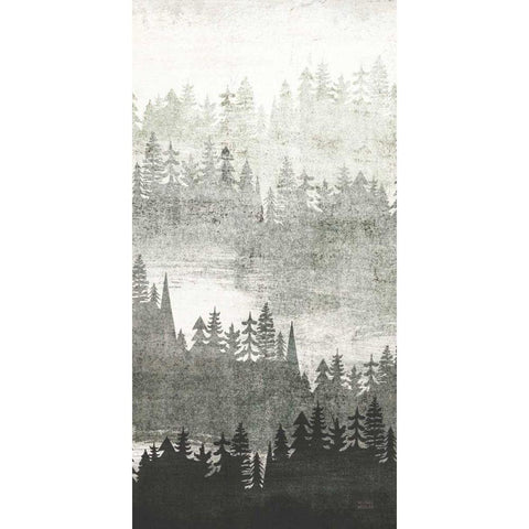 Mountainscape Silver Panel II White Modern Wood Framed Art Print by Mullan, Michael