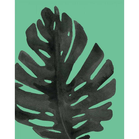 Tropical Palm I BW Green White Modern Wood Framed Art Print by Wild Apple Portfolio