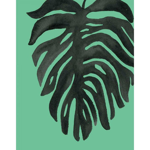 Tropical Palm II BW Green White Modern Wood Framed Art Print by Wild Apple Portfolio