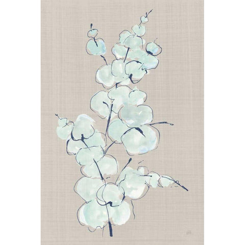 Eucalyptus Branch IV Blue Gray Black Modern Wood Framed Art Print by Paschke, Chris