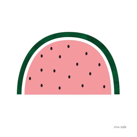 Watermelon White Modern Wood Framed Art Print by Kelle, Ann