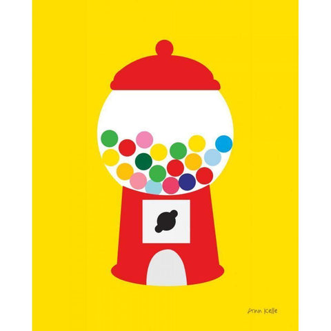 Gumball Machine White Modern Wood Framed Art Print by Kelle, Ann