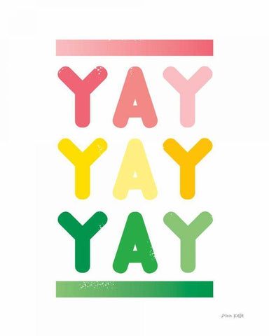 Yay White Modern Wood Framed Art Print with Double Matting by Kelle, Ann