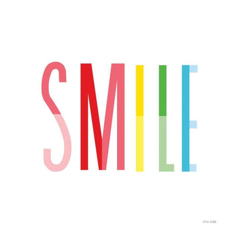 Smile White Modern Wood Framed Art Print with Double Matting by Kelle, Ann