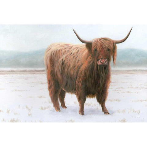 King of the Highland Fields White Modern Wood Framed Art Print by Wiens, James