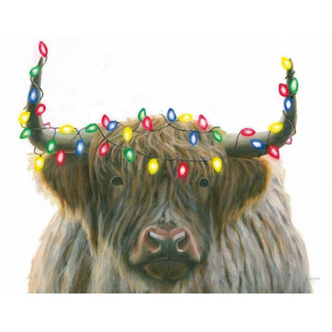 Holiday Highlander Crop White Modern Wood Framed Art Print by Wiens, James