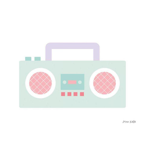 Boombox Black Modern Wood Framed Art Print with Double Matting by Kelle, Ann