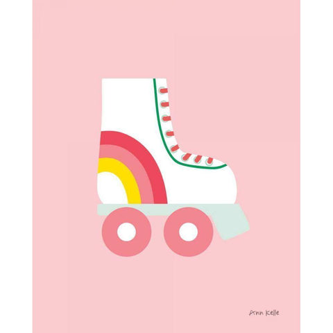 Rollerskate White Modern Wood Framed Art Print by Kelle, Ann