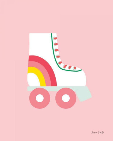Rollerskate White Modern Wood Framed Art Print with Double Matting by Kelle, Ann