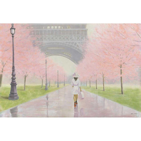 Printemps a Paris I Black Modern Wood Framed Art Print with Double Matting by Fabiano, Marco