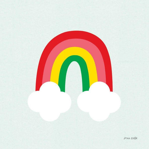 Bright Rainbow I White Modern Wood Framed Art Print with Double Matting by Kelle, Ann