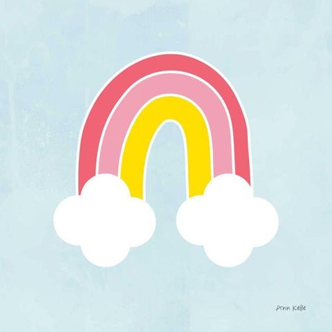 Her Rainbow White Modern Wood Framed Art Print with Double Matting by Kelle, Ann