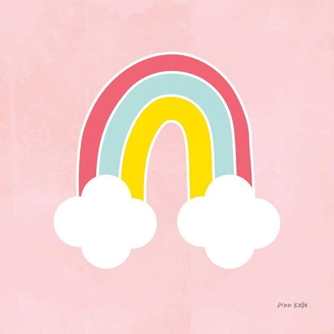 His Rainbow White Modern Wood Framed Art Print by Kelle, Ann