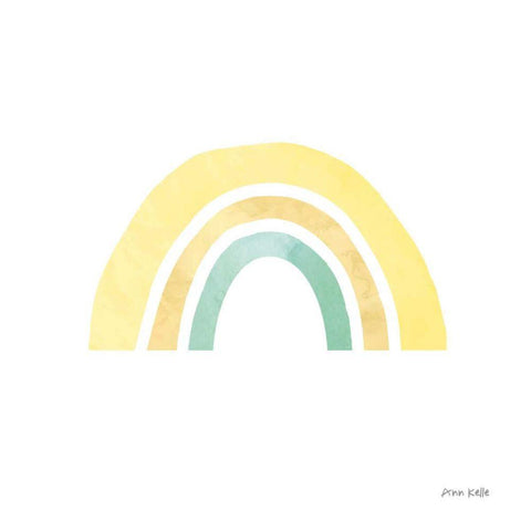 Pastel Rainbow II White Modern Wood Framed Art Print with Double Matting by Kelle, Ann