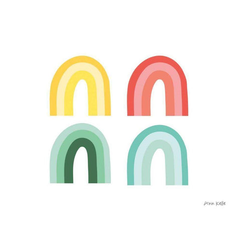 Rainbow Colors I Black Modern Wood Framed Art Print with Double Matting by Kelle, Ann