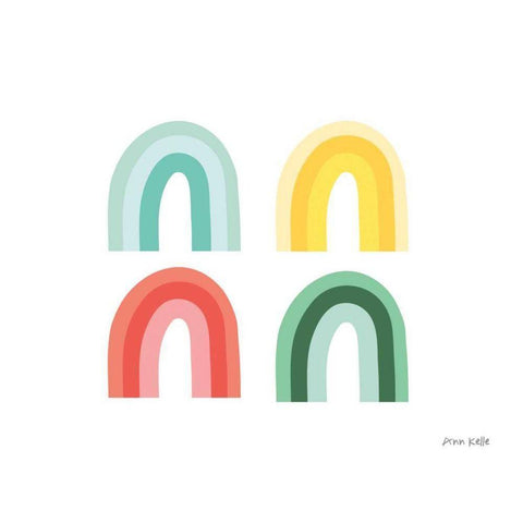 Rainbow Colors II White Modern Wood Framed Art Print by Kelle, Ann