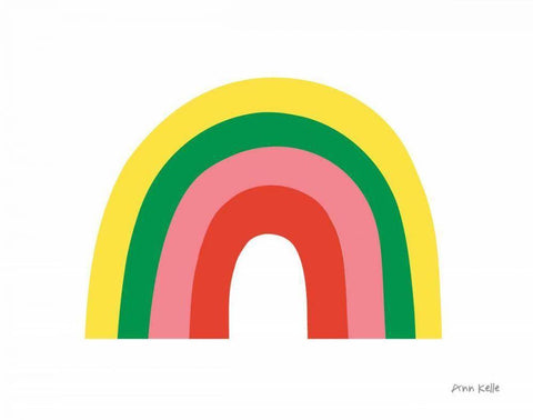 Rainbow II White Modern Wood Framed Art Print with Double Matting by Kelle, Ann