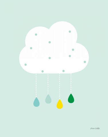 Cloud II White Modern Wood Framed Art Print with Double Matting by Kelle, Ann