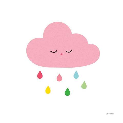 Sleepy Cloud II White Modern Wood Framed Art Print with Double Matting by Kelle, Ann