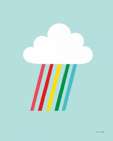 Rainbow Rays II White Modern Wood Framed Art Print with Double Matting by Kelle, Ann