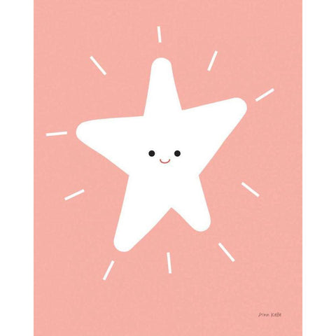 Star White Modern Wood Framed Art Print by Kelle, Ann