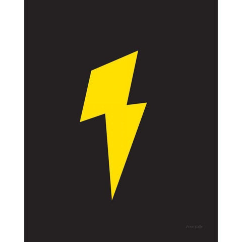 Lightning Black Modern Wood Framed Art Print by Kelle, Ann