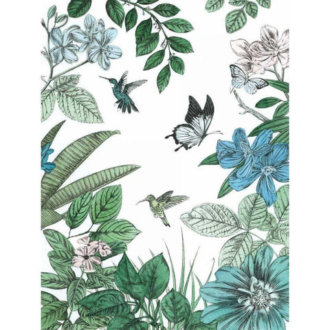 Butterflies and Flowers I Black Modern Wood Framed Art Print by Ilangaratne, Amelia