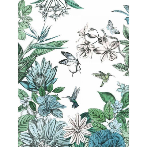 Butterflies and Flowers II White Modern Wood Framed Art Print by Ilangaratne, Amelia