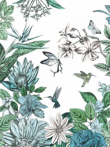 Butterflies and Flowers II White Modern Wood Framed Art Print with Double Matting by Ilangaratne, Amelia