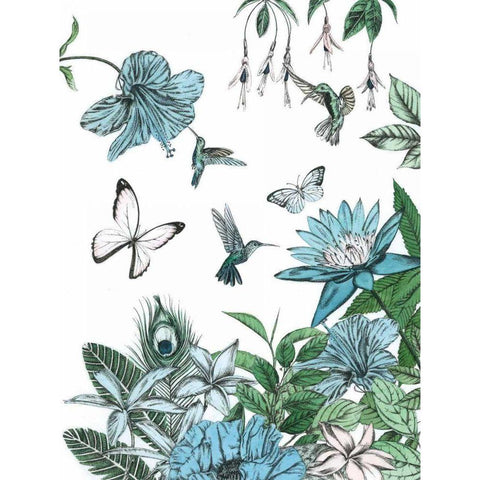 Butterflies and Flowers III Gold Ornate Wood Framed Art Print with Double Matting by Ilangaratne, Amelia