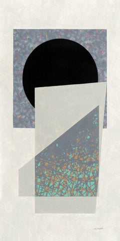 Full Moon I v2 Panel White Modern Wood Framed Art Print with Double Matting by Schick, Mike