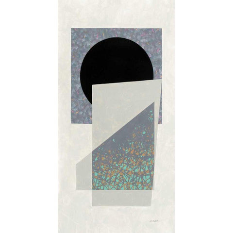 Full Moon I v2 Panel Black Modern Wood Framed Art Print with Double Matting by Schick, Mike