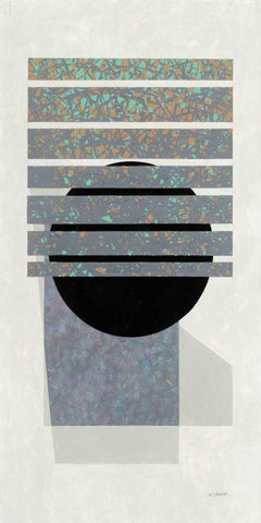 Full Moon II v2 Panel White Modern Wood Framed Art Print with Double Matting by Schick, Mike