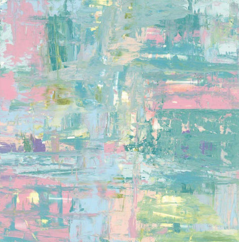 Islands Abstract II Pastel White Modern Wood Framed Art Print with Double Matting by Rhue, Piper