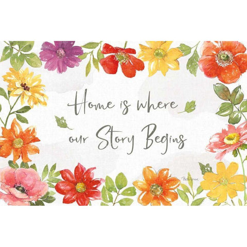 Farmhouse Floral I Gold Ornate Wood Framed Art Print with Double Matting by Grove, Beth