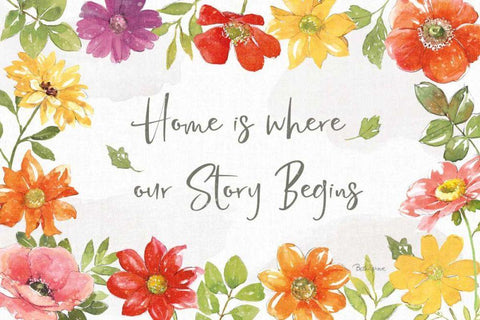 Farmhouse Floral I Black Ornate Wood Framed Art Print with Double Matting by Grove, Beth