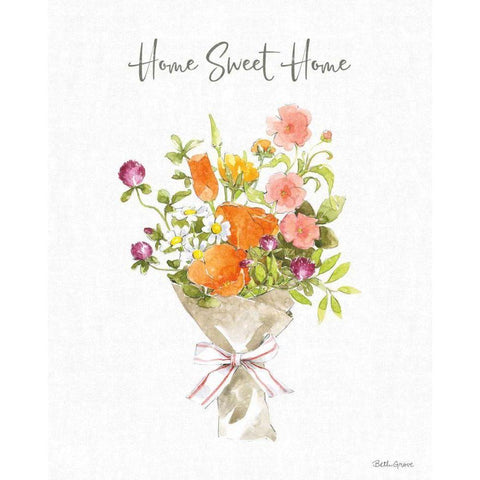 Farmhouse Floral IV Black Modern Wood Framed Art Print with Double Matting by Grove, Beth