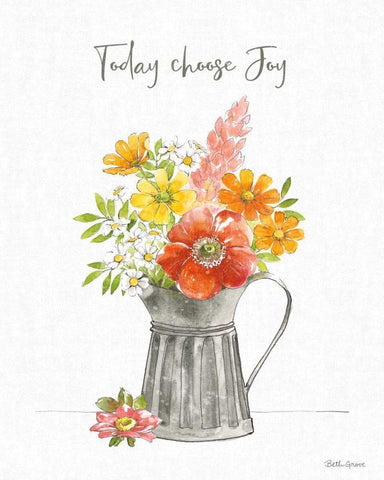 Farmhouse Floral VII Black Ornate Wood Framed Art Print with Double Matting by Grove, Beth