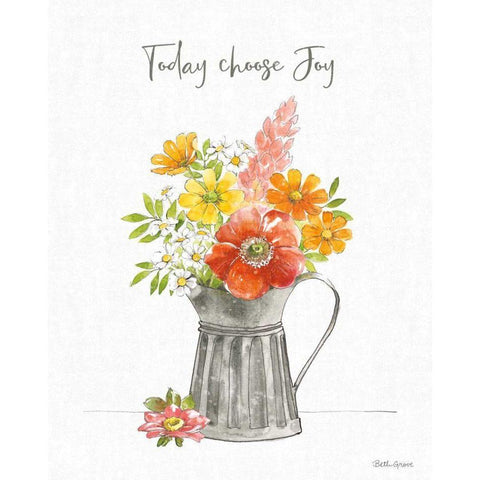 Farmhouse Floral VII Black Modern Wood Framed Art Print by Grove, Beth