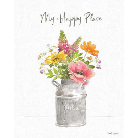 Farmhouse Floral VIII White Modern Wood Framed Art Print by Grove, Beth