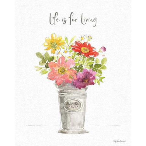 Farmhouse Floral IX White Modern Wood Framed Art Print by Grove, Beth