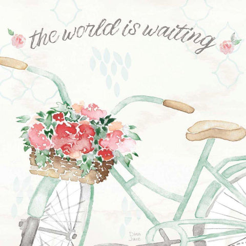 Boho Ride III no Eiffel Tower Black Modern Wood Framed Art Print by June, Dina