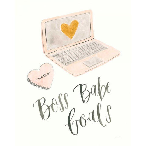 Boss Babe I Black Modern Wood Framed Art Print by Jackson, Jenaya