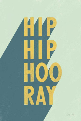 Hip Hip Hooray White Modern Wood Framed Art Print with Double Matting by Thorns, Becky