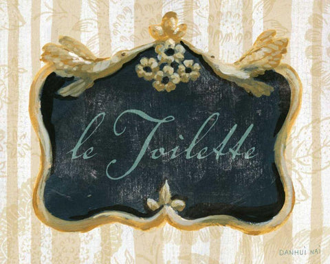 le Toilette Black Ornate Wood Framed Art Print with Double Matting by Nai, Danhui