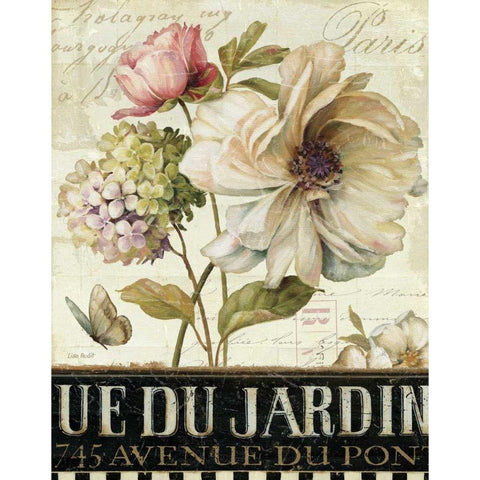 Marche de Fleurs II Black Modern Wood Framed Art Print with Double Matting by Audit, Lisa