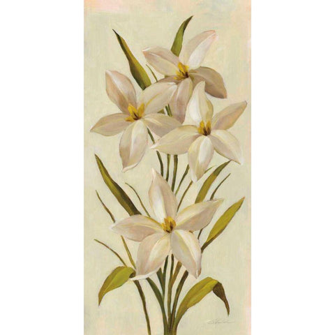 Elegant White Florals II Gold Ornate Wood Framed Art Print with Double Matting by Vassileva, Silvia