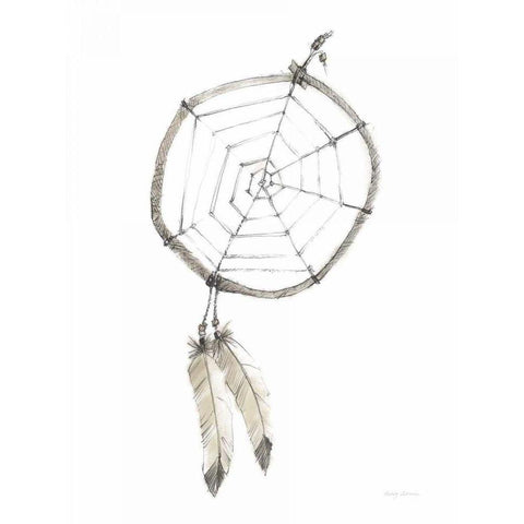 Indian Dream Catcher Neutral Crop Black Modern Wood Framed Art Print with Double Matting by Tillmon, Avery