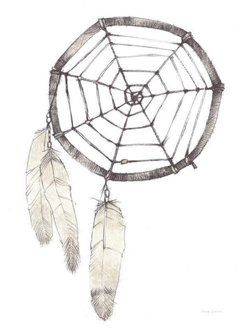 Dream Catcher Follow Your Dreams Neutral Black Ornate Wood Framed Art Print with Double Matting by Tillmon, Avery