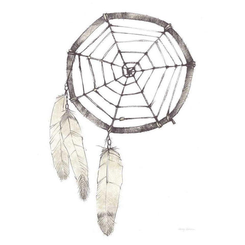 Dream Catcher Follow Your Dreams Neutral Black Modern Wood Framed Art Print with Double Matting by Tillmon, Avery